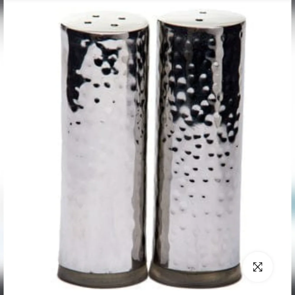 Williams Sonoma Silver Hammered Salt and Pepper Shakers Set, Originally $29.95US